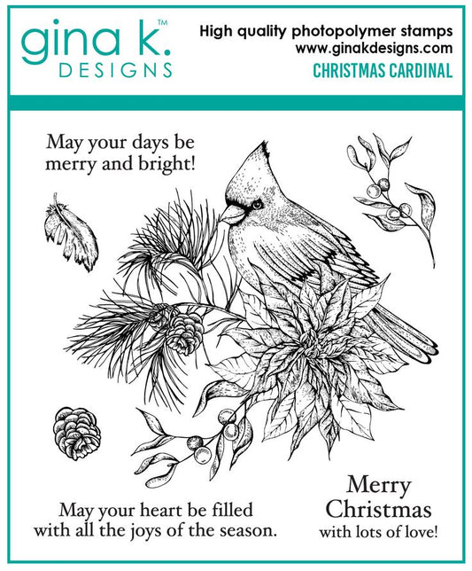 Christmas Cardinal Mini Stamp Set from Gina K Designs