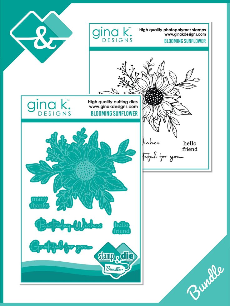 Blooming Sunflower Stamp & Die Bundle from Gina K Designs