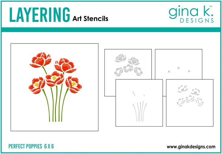 Perfect Poppies Stencil by Gina K Desings