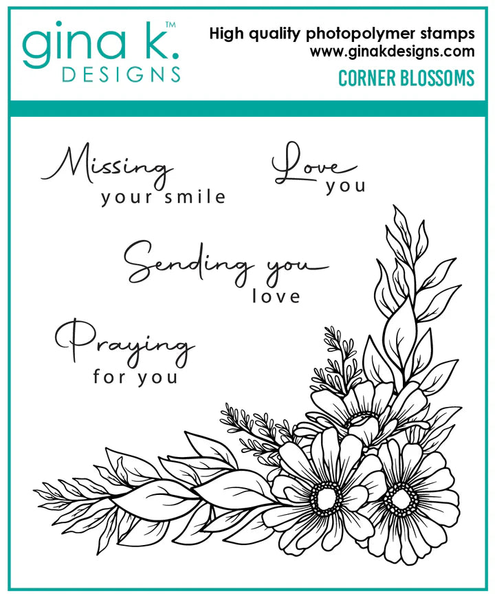 Corner Blossoms Mini Stamp Set from Gina K Designs