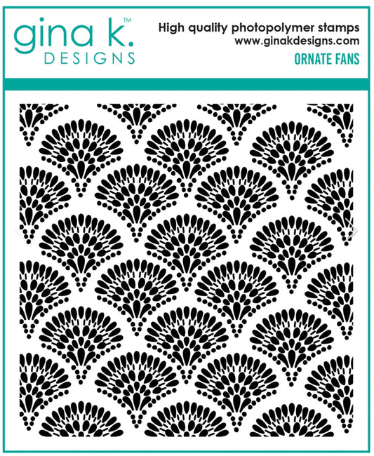 Ornate Fans Background Stamp