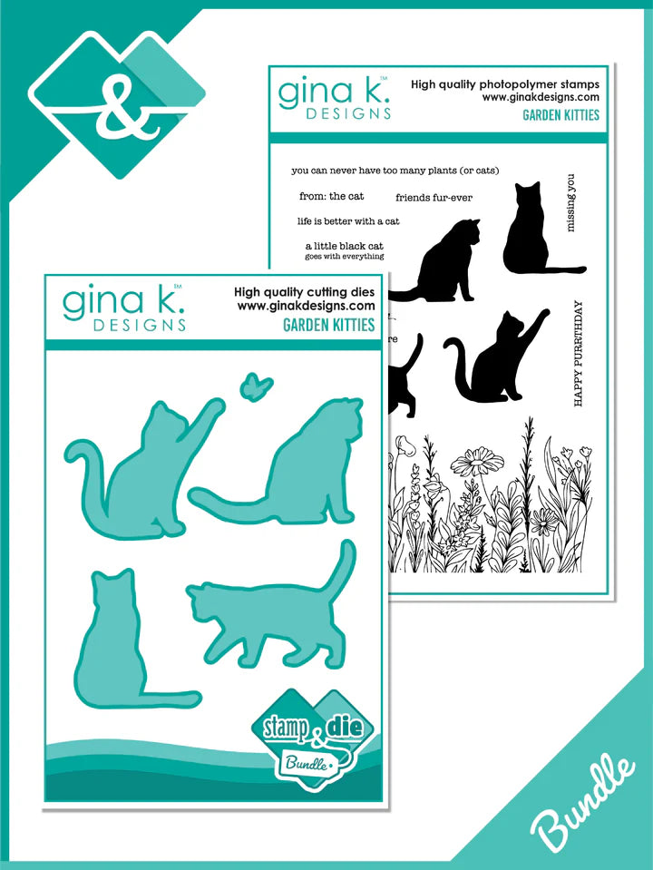 Garden Kitties Stamp & Die Bundle from Gina K Designs