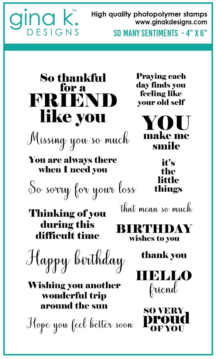 So Many Sentiments Stamp Set from Gina K Designs
