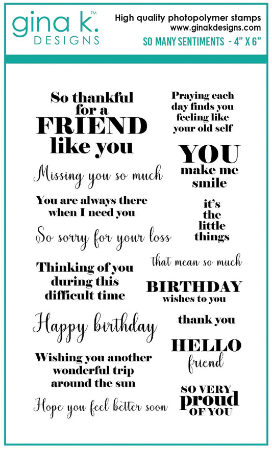 So Many Sentiments Stamp Set from Gina K Designs