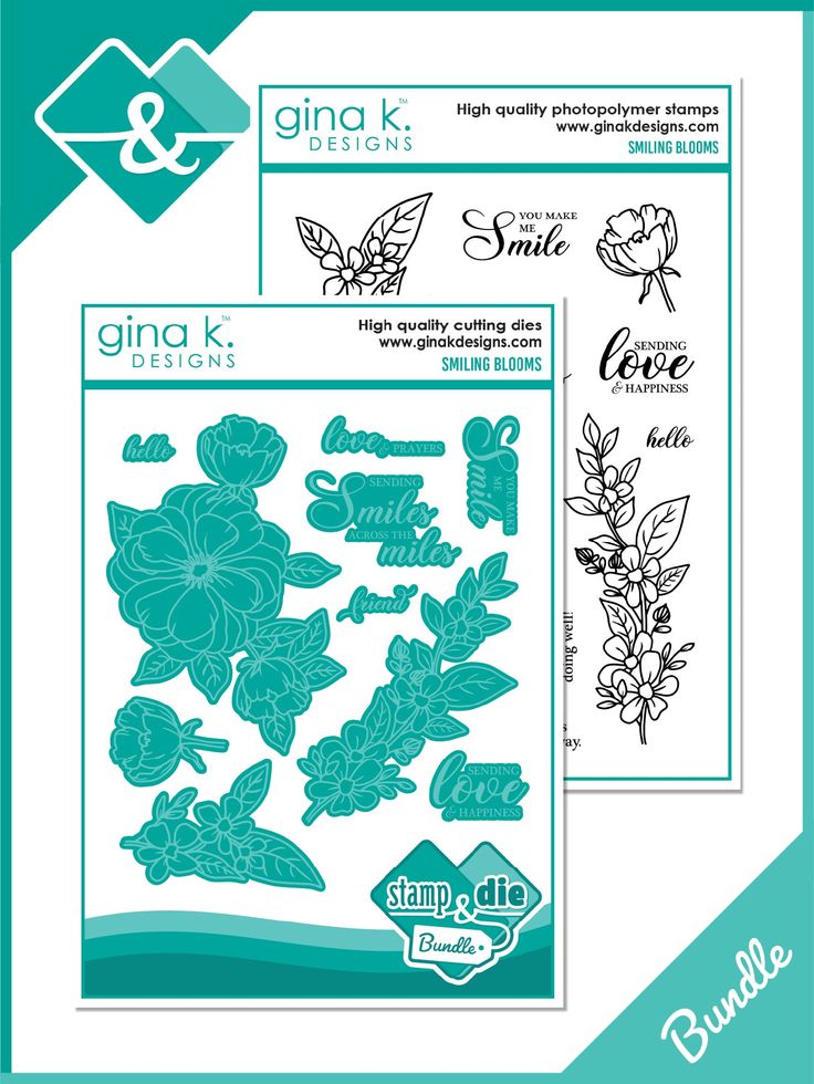 Smiling Blooms Stamp & Die Bundle from Gina K Designs