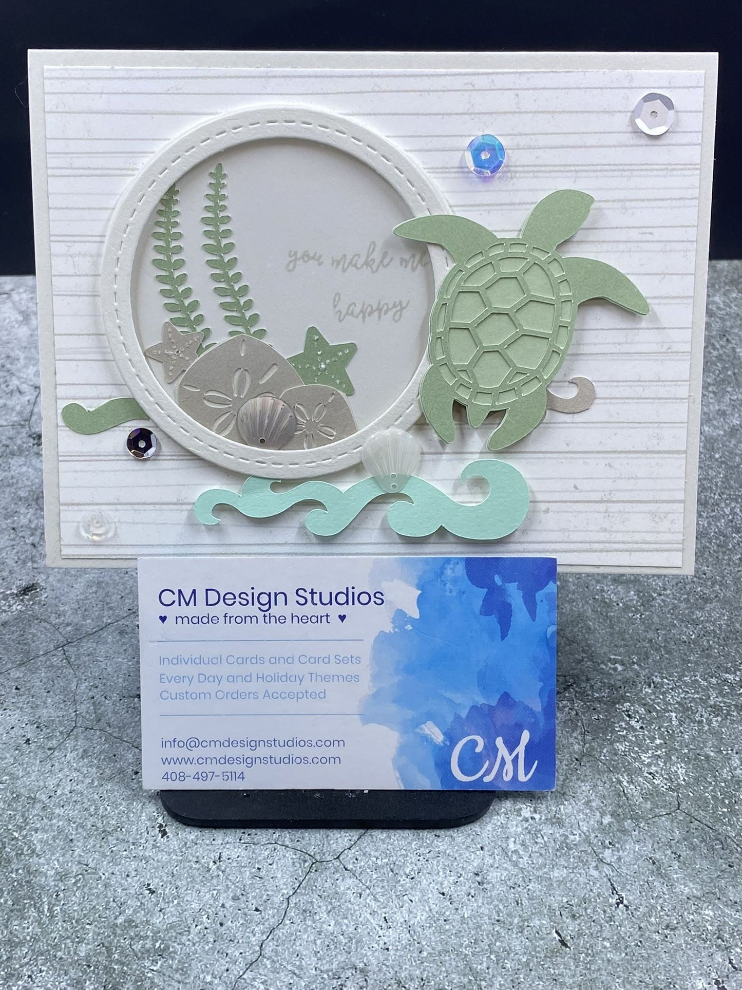 Turtle Ocean Shaker Card