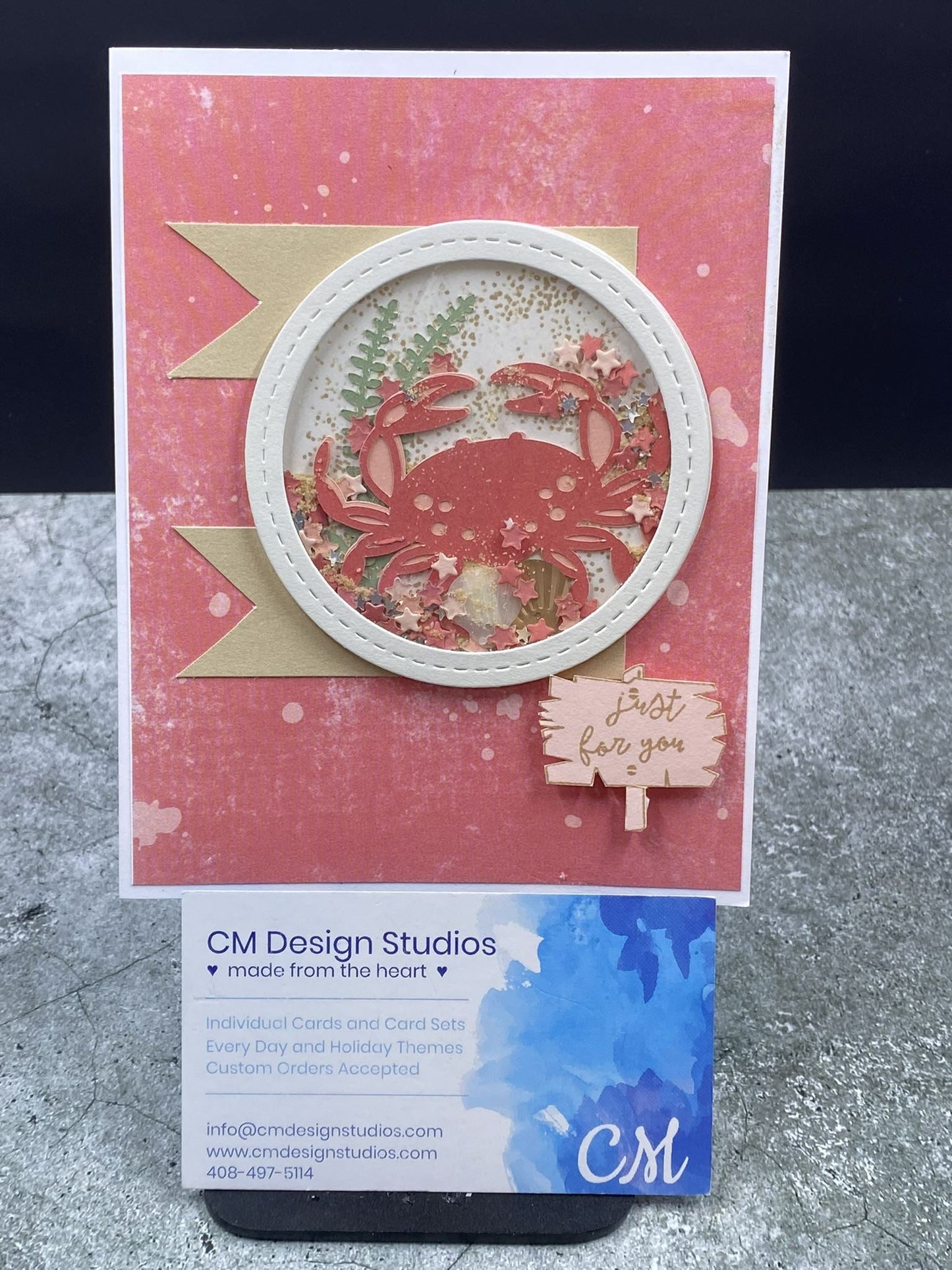 Crab Ocean Shaker Card