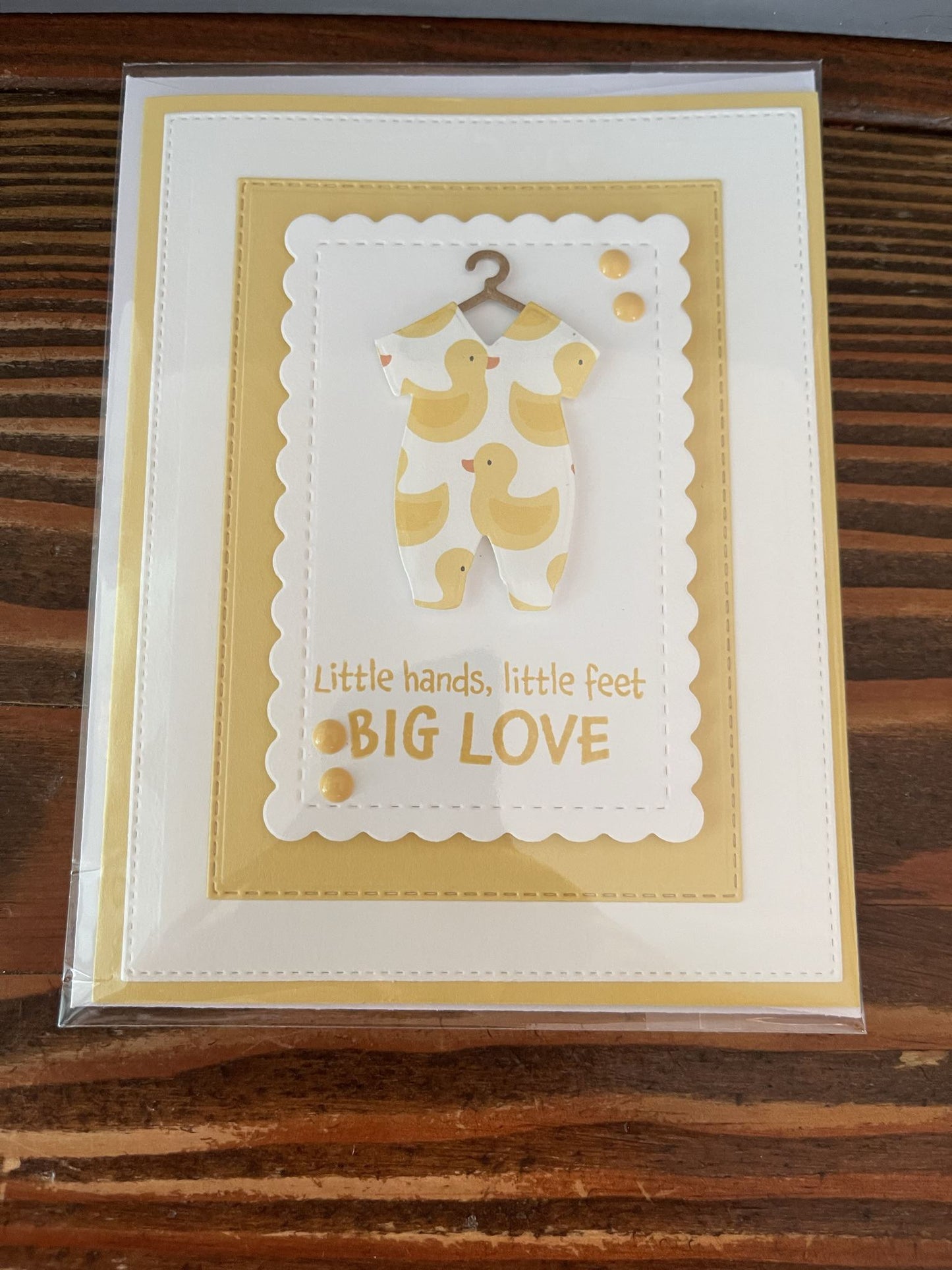 Little hands, little feet BIG LOVE - Yellow Body Suit