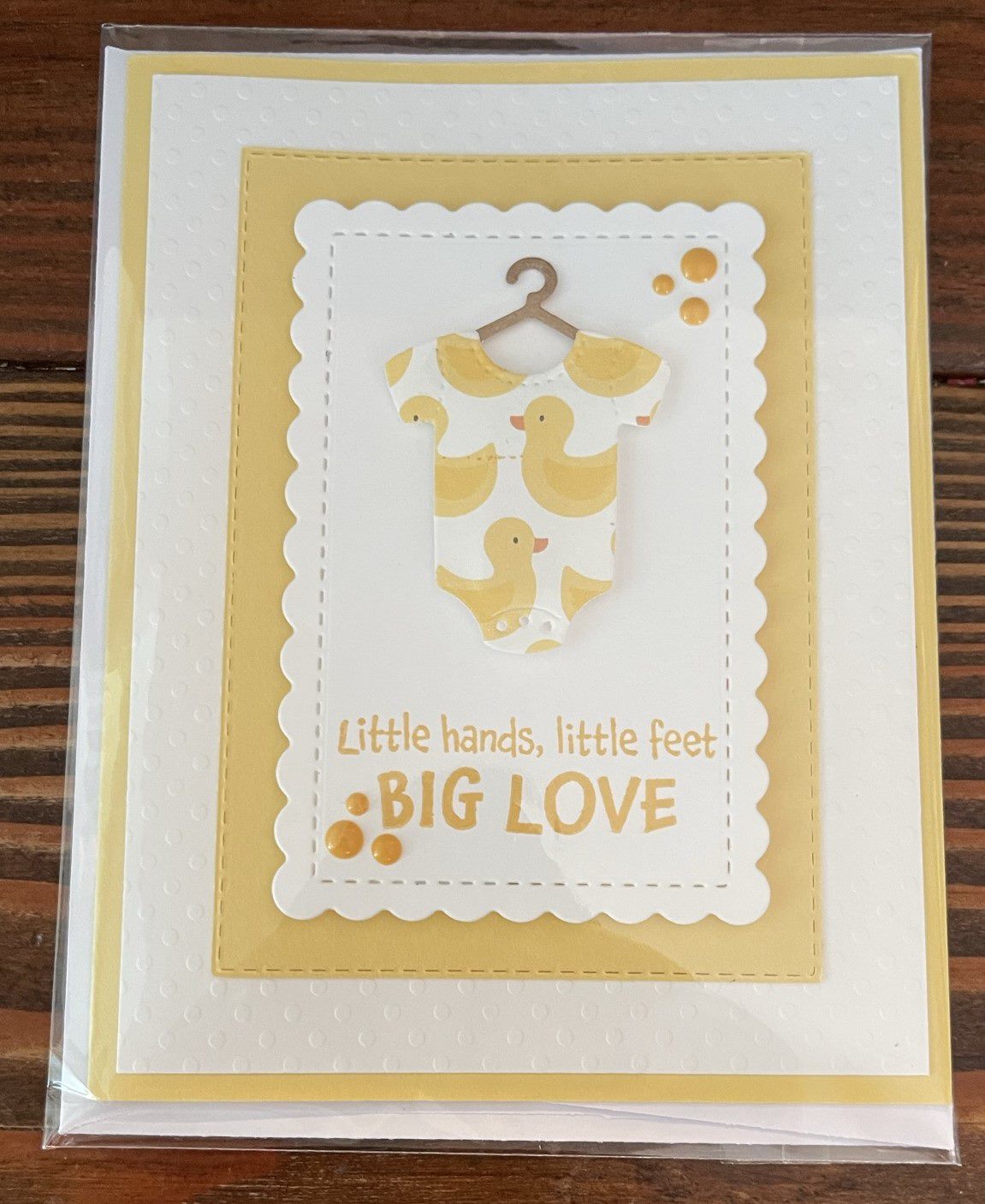 Little hands, little feet BIG LOVE - Yellow Onesie