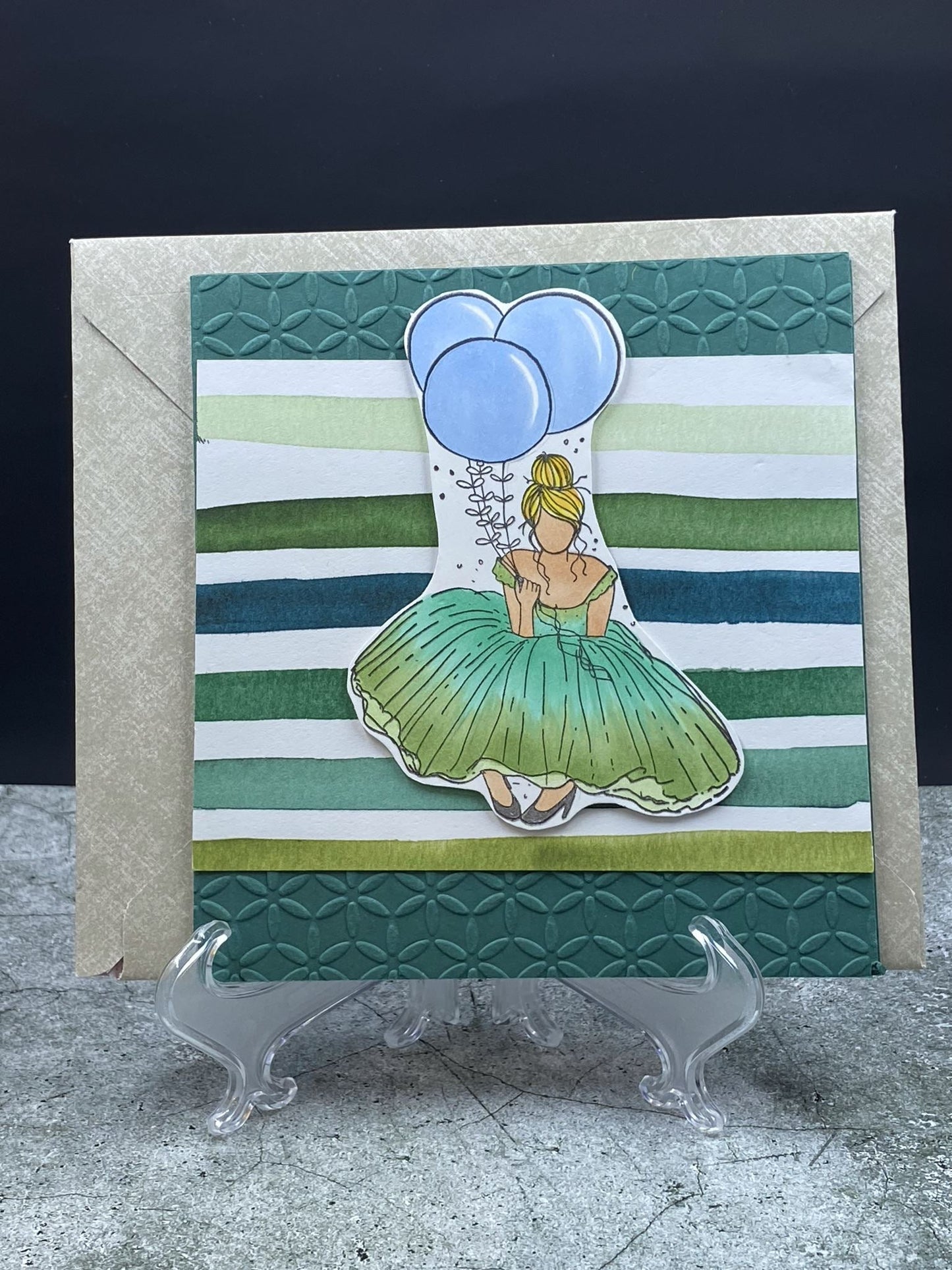 Girl With Balloons - Greens - CM Design Studios
