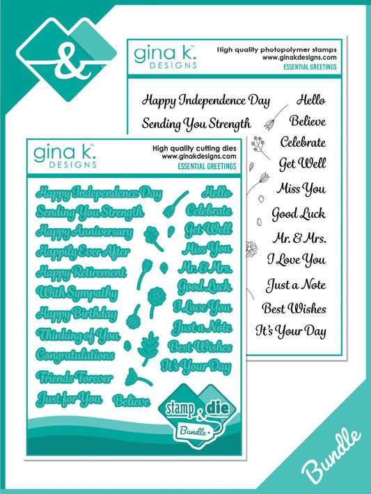 Essential Greetings Stamp & Die Bundle