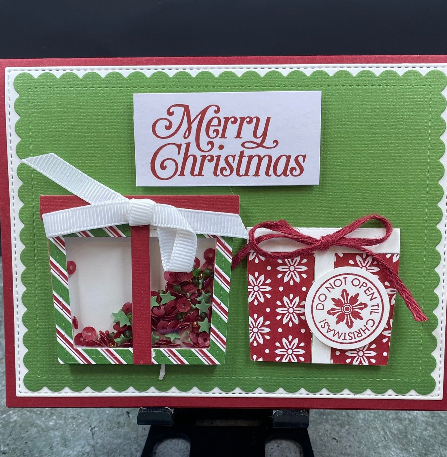 Merry Christmas Present Shaker Card - CM Design Studios