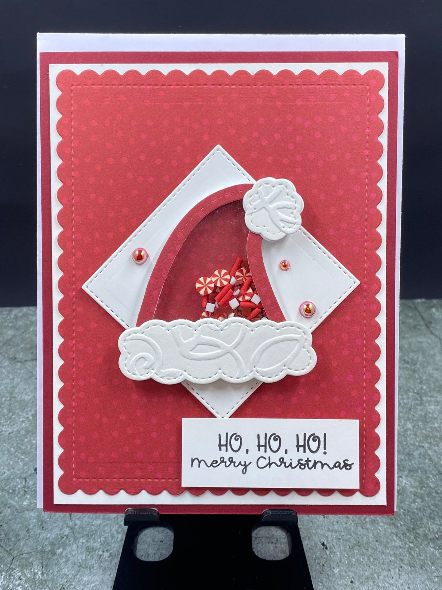 Ho, Ho, Ho! Merry Christmas with Santa Hat Shaker - CM Design Studios