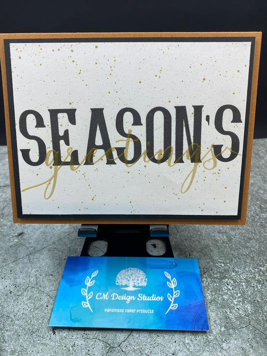 Season's Greetings Card (Gold and Black)