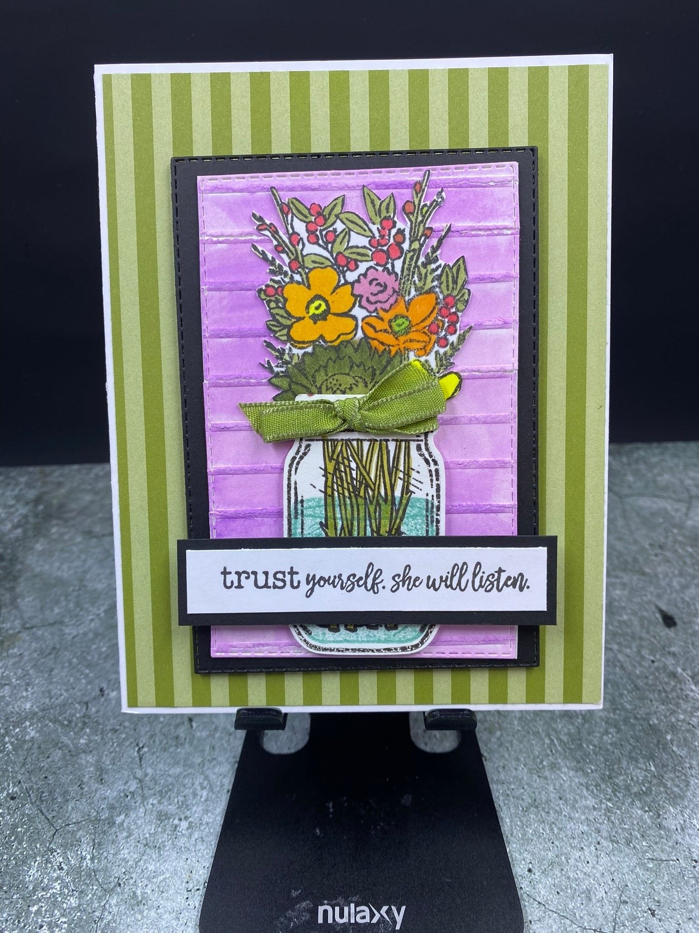 Trust Yourself She Will Listen with Jar of Flowers - CM Design Studios
