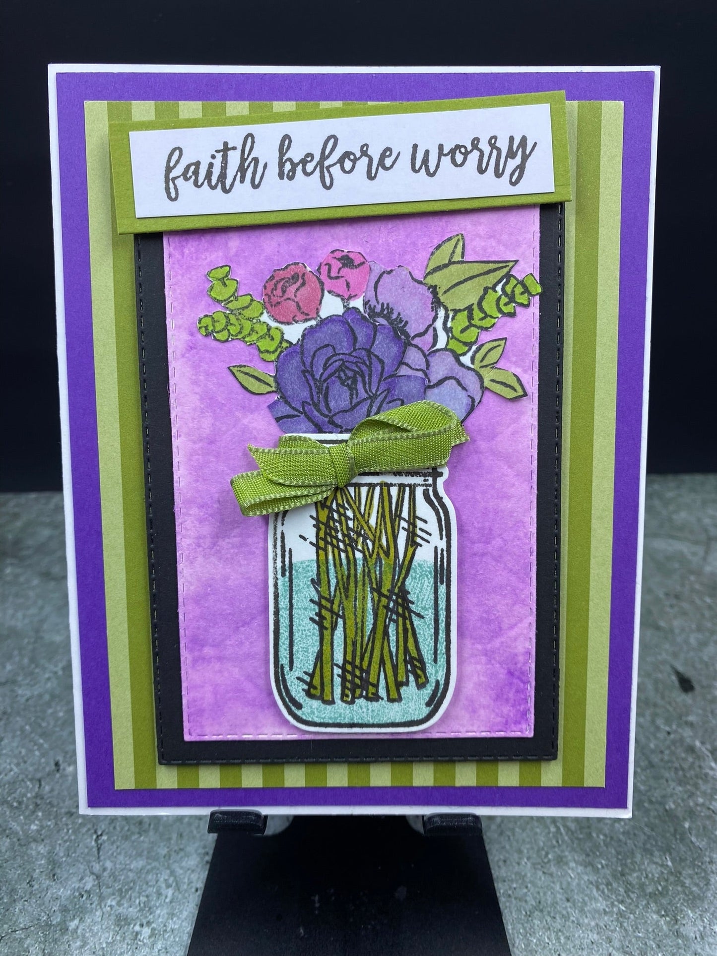 Faith Before Worry with Jar of Flowers - CM Design Studios