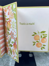 Load image into Gallery viewer, Peach Themed Fancy Fold Blank Card with Ribbon
