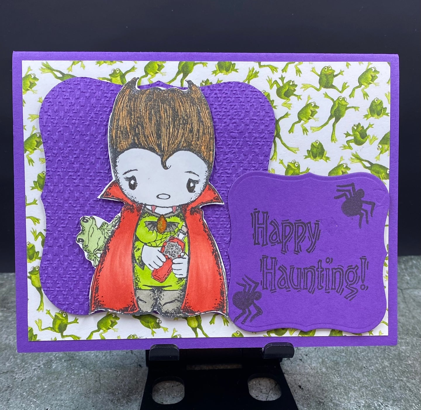 Happy Haunting Halloween Bat Dracula Card