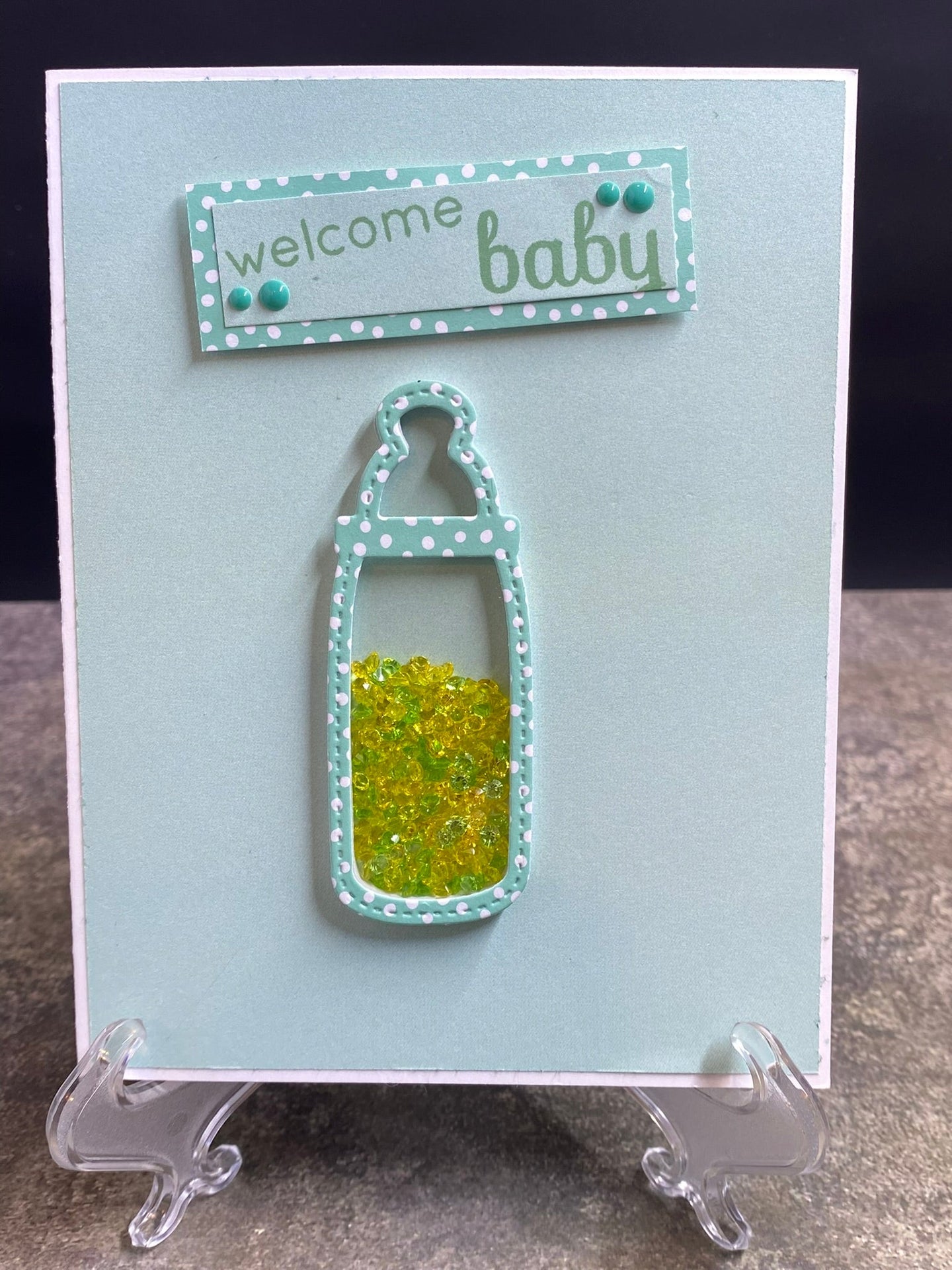 Welcome Baby in light greens - CM Design Studios