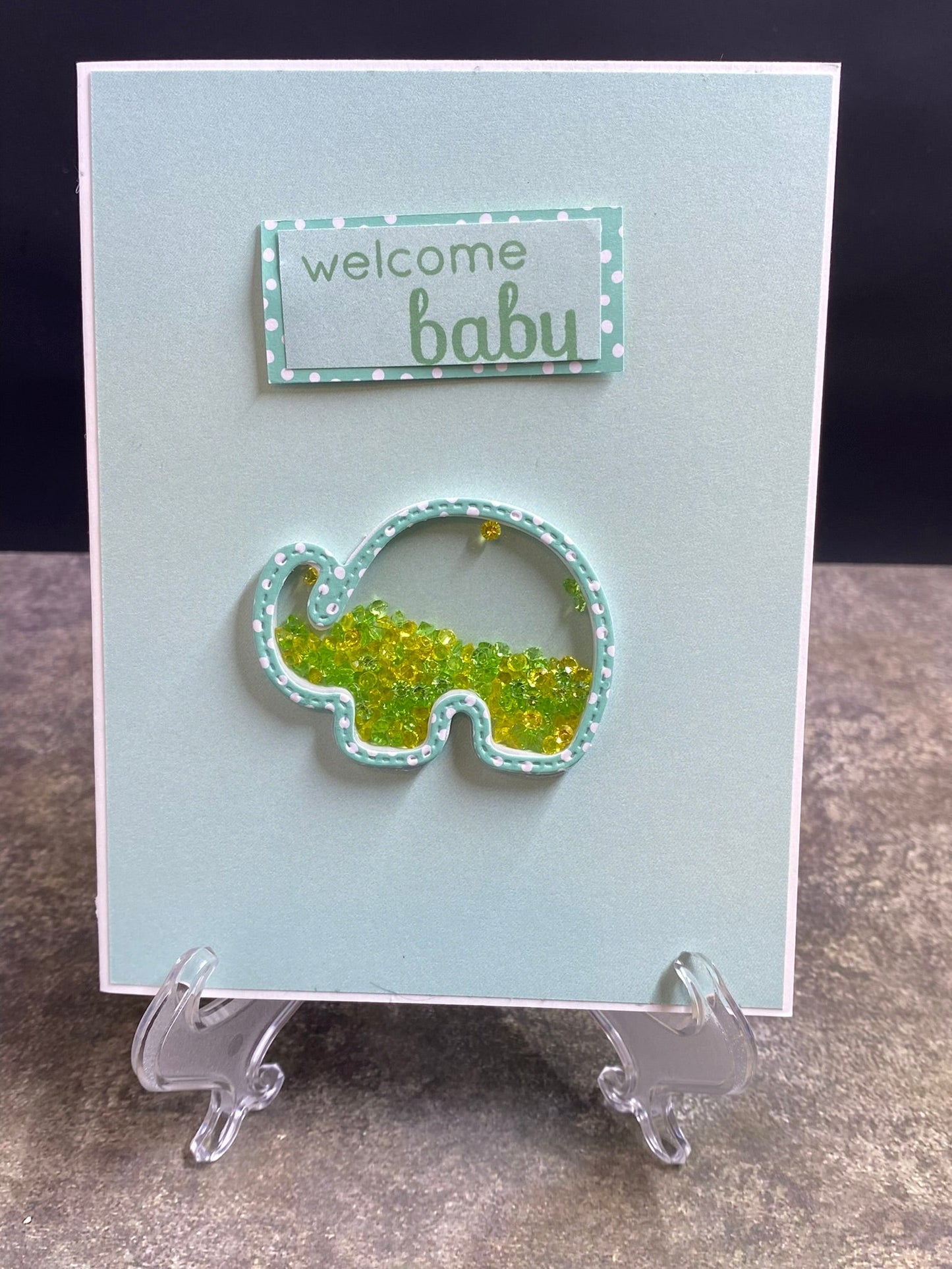 Welcome Baby in light greens - CM Design Studios