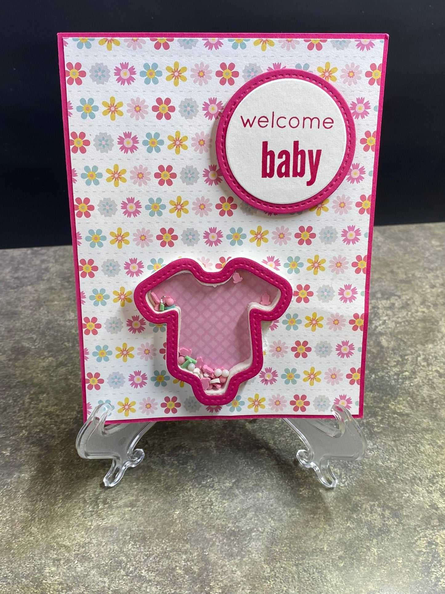 Welcome Baby in pinks - CM Design Studios