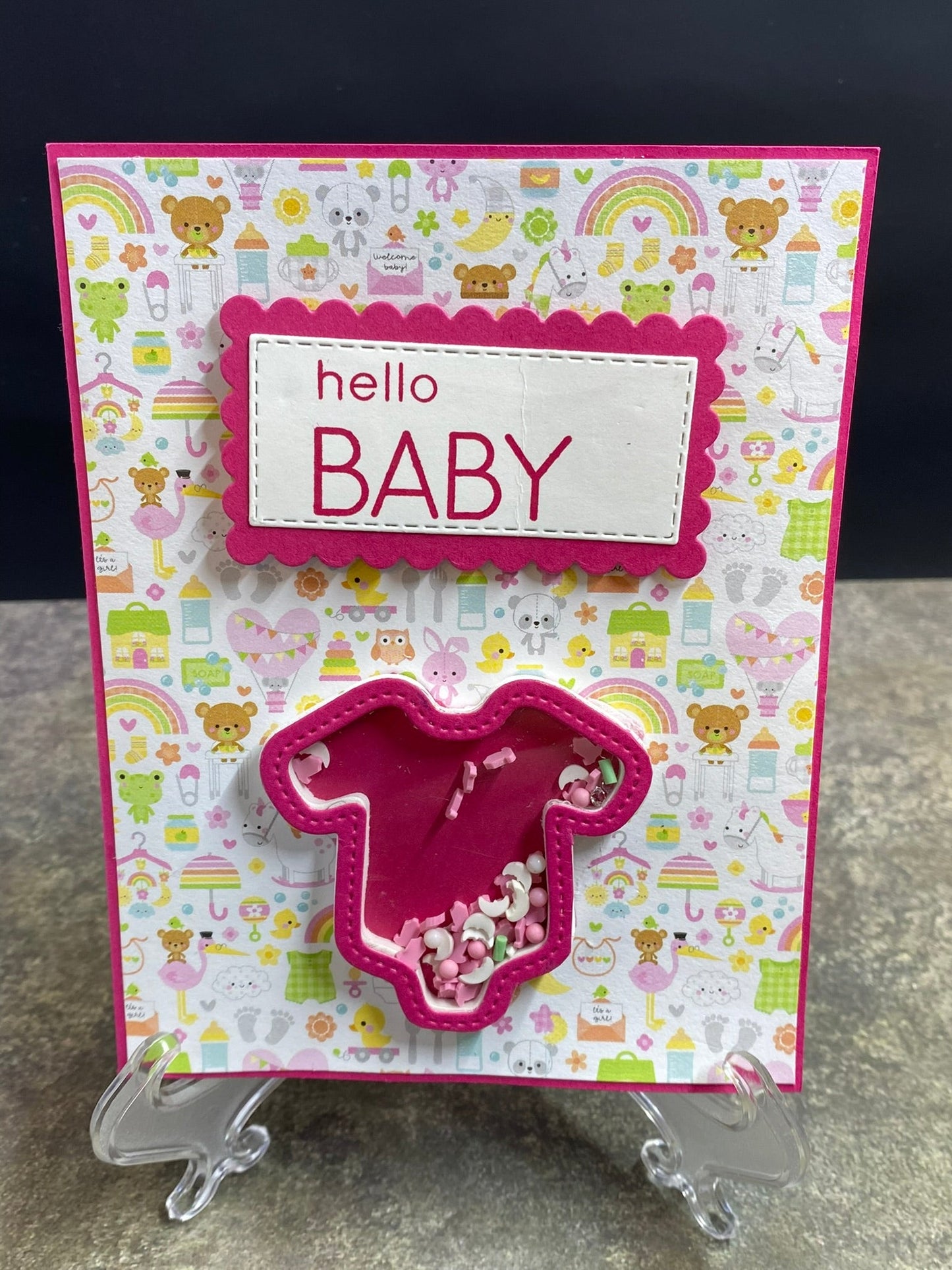 Hello Baby in pinks - CM Design Studios
