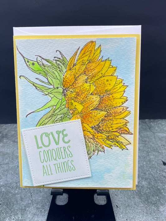 Love Conquers All Things with Sunflower