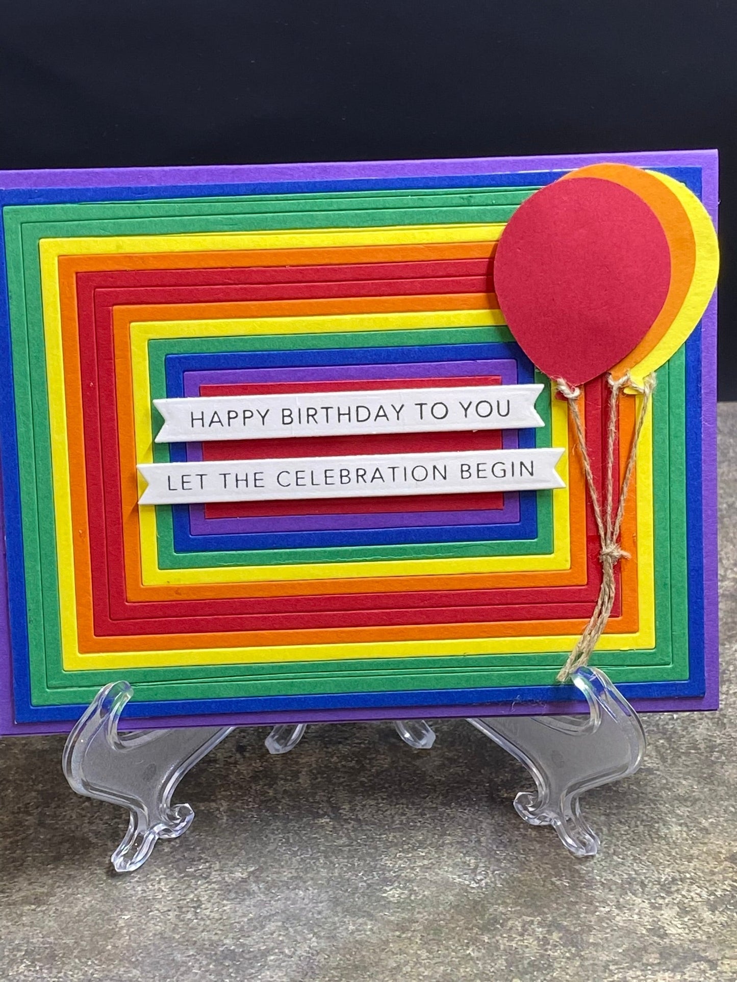 Birthday Rainbow Card with Balloons