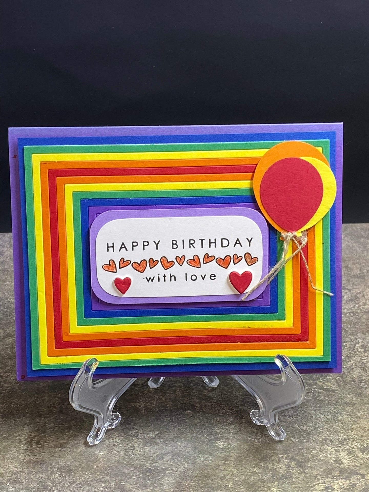 Happy Birthday with Love Rainbow Card