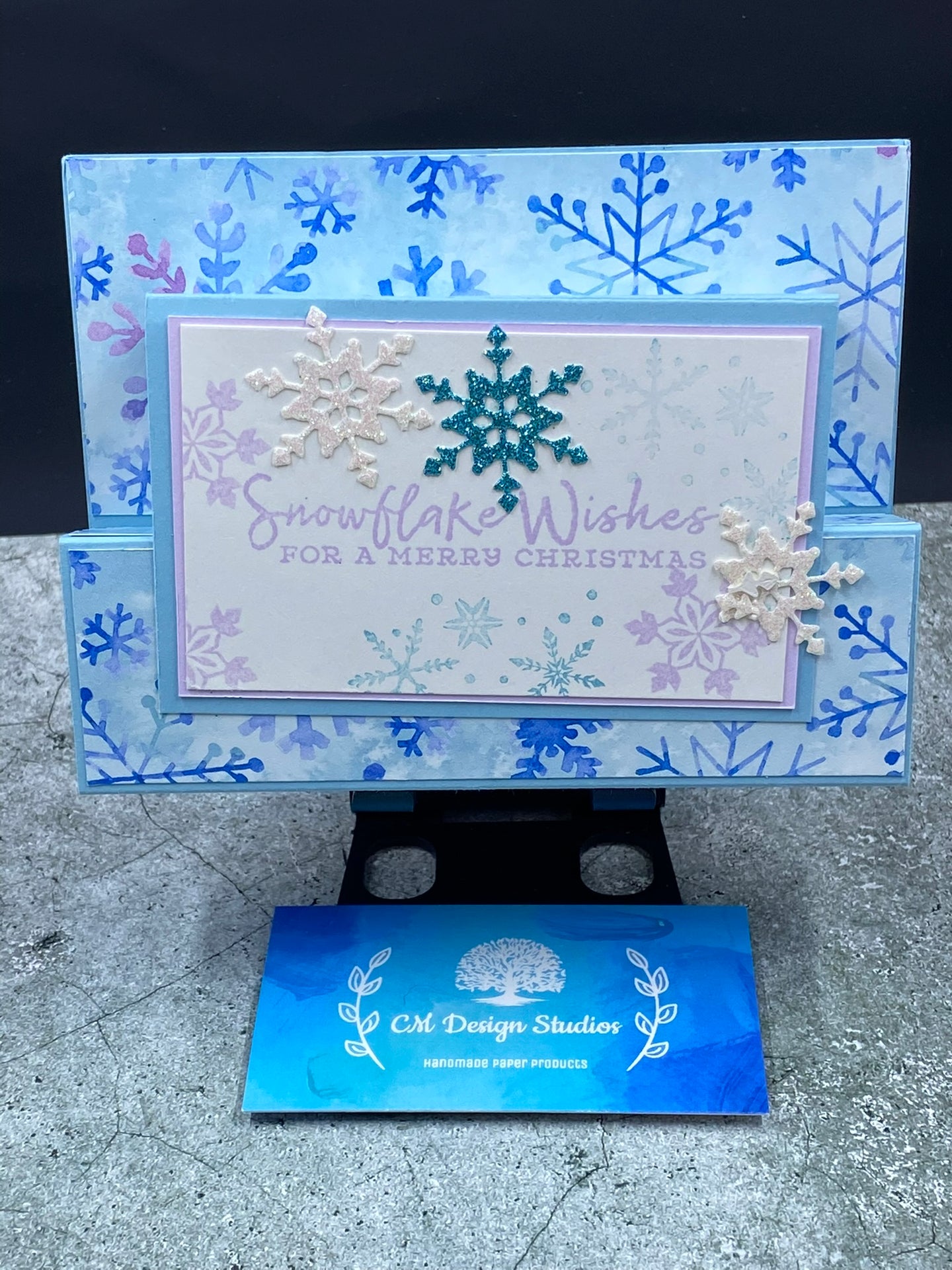 Snowflake Wishes For A Merry Christmas Fancy Card