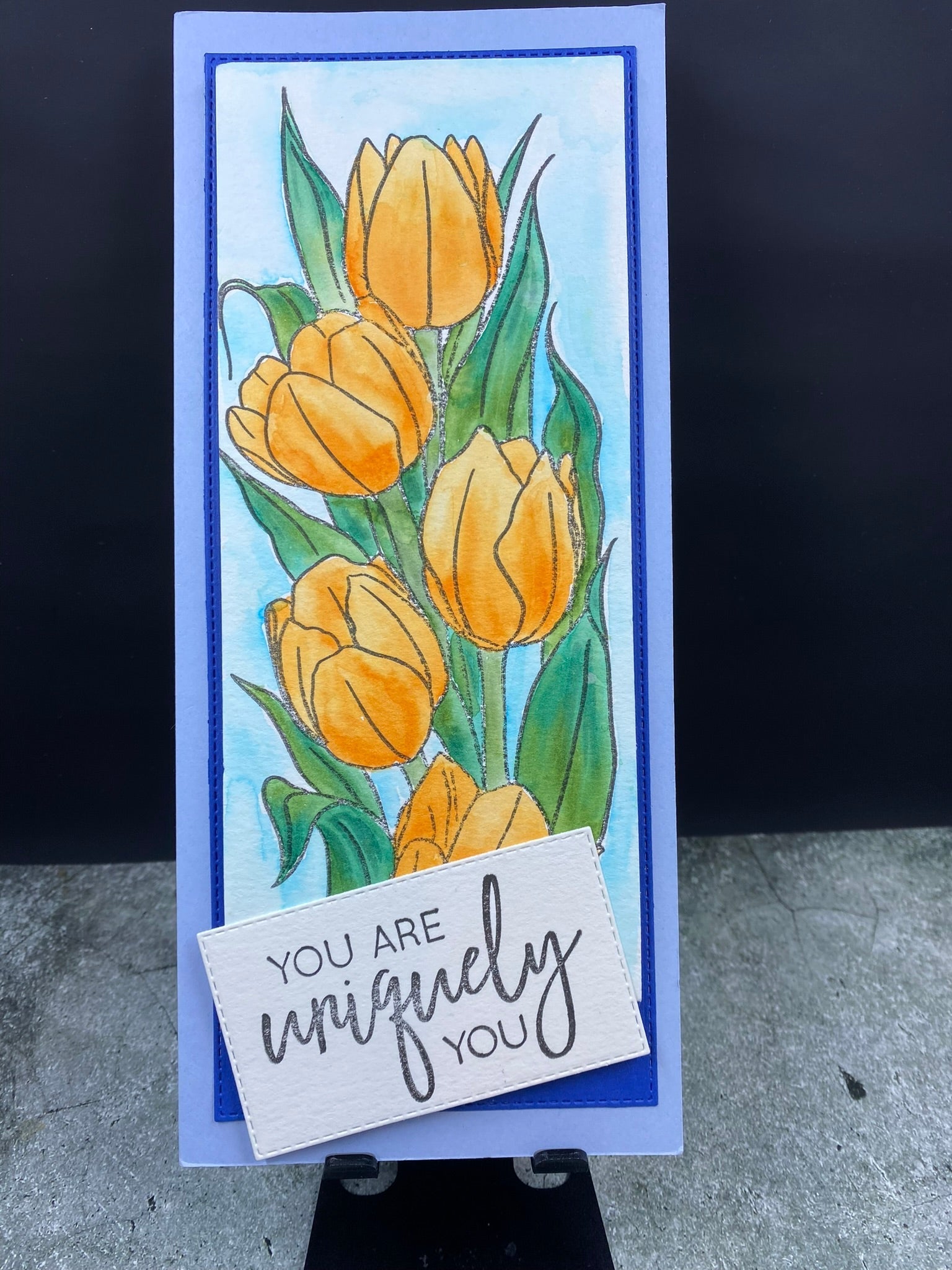 You Are Uniquely You Tulip - Slimline Card - CM Design Studios