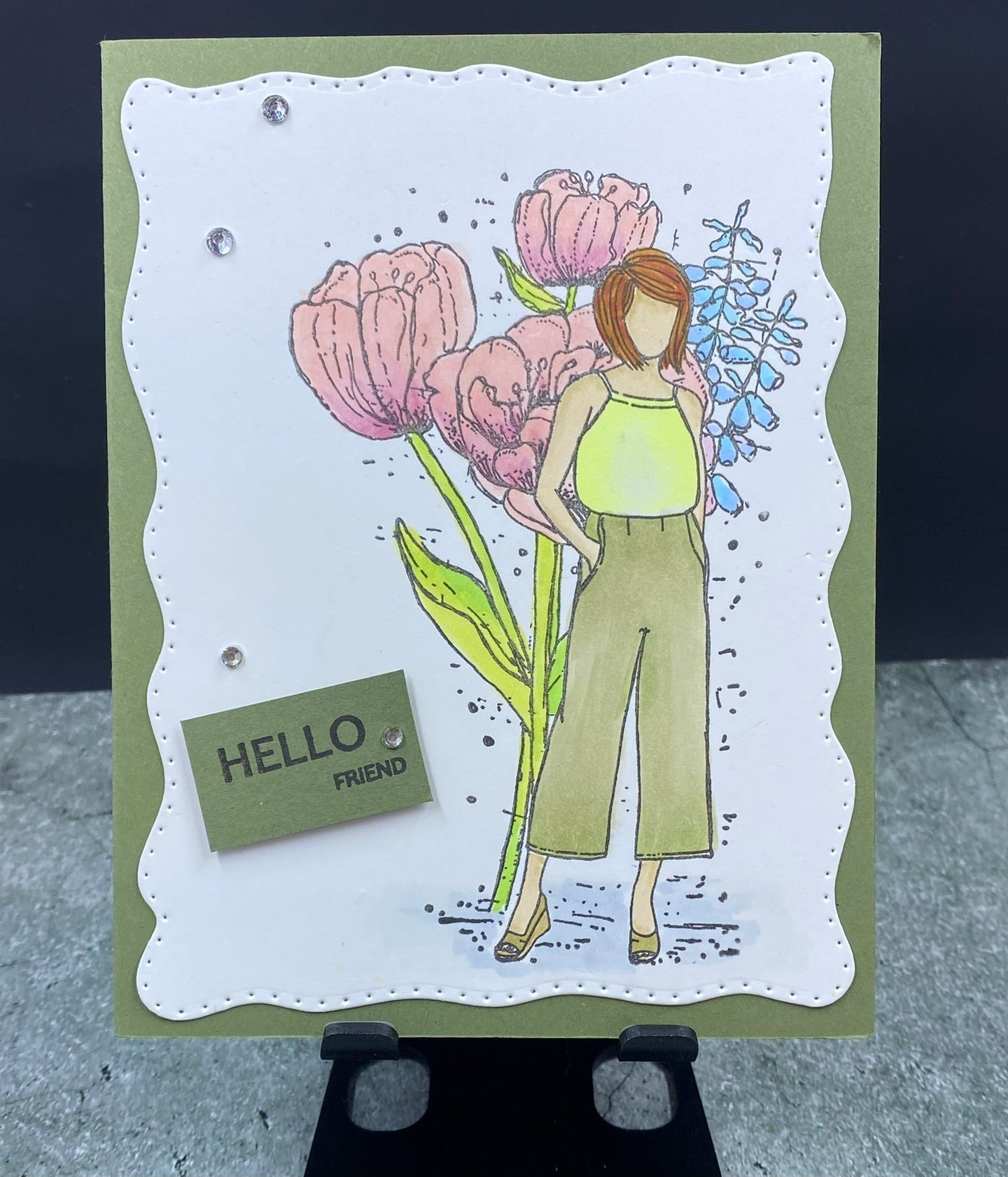 Hello Friend - Girlfriend Floral Card - CM Design Studios