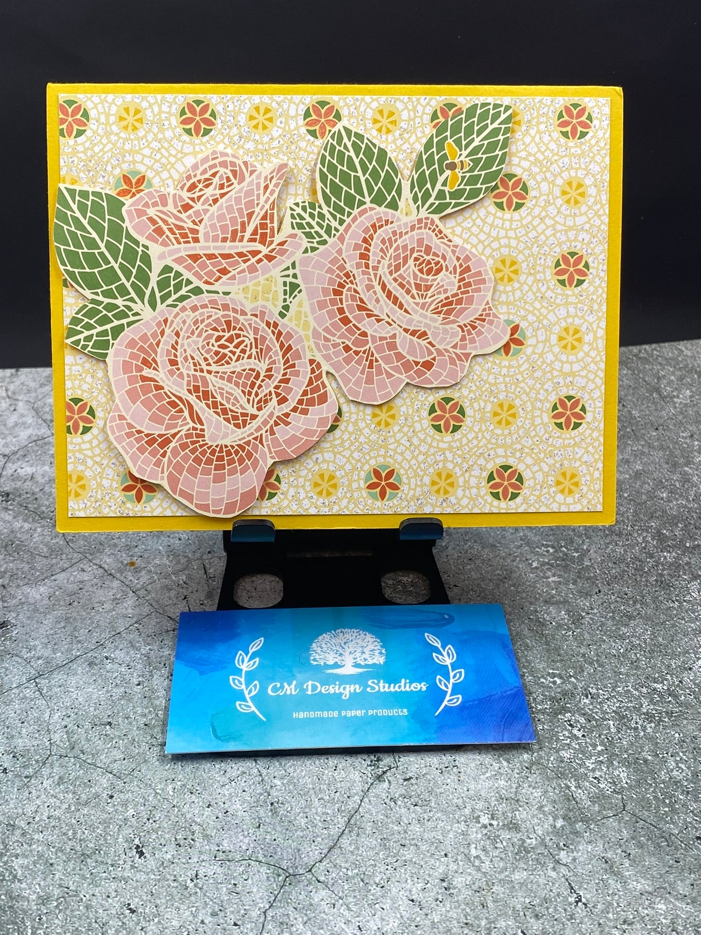 Mosaic Floral Note Card - CM Design Studios