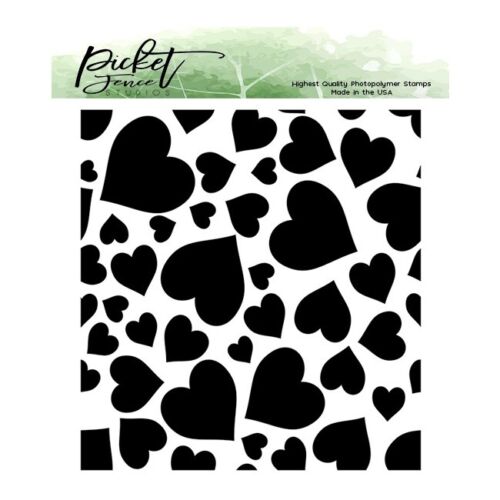 Picket Fence Stamps - Falling Hearts Stamp Set