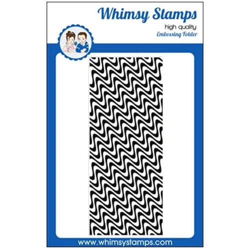 Whimsy Stamps - Wave Length Slimline Embossing Folder