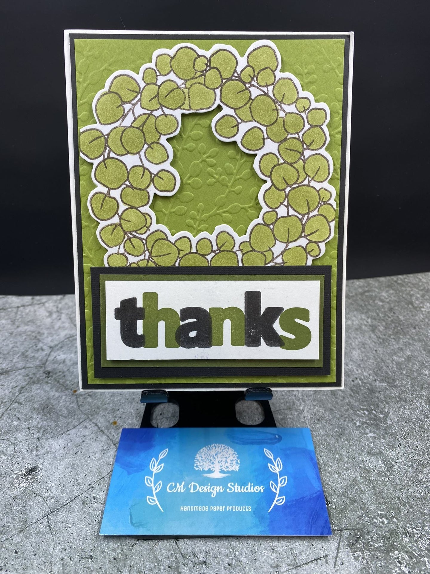 Thanks Eucalyptus Wreath Card - CM Design Studios