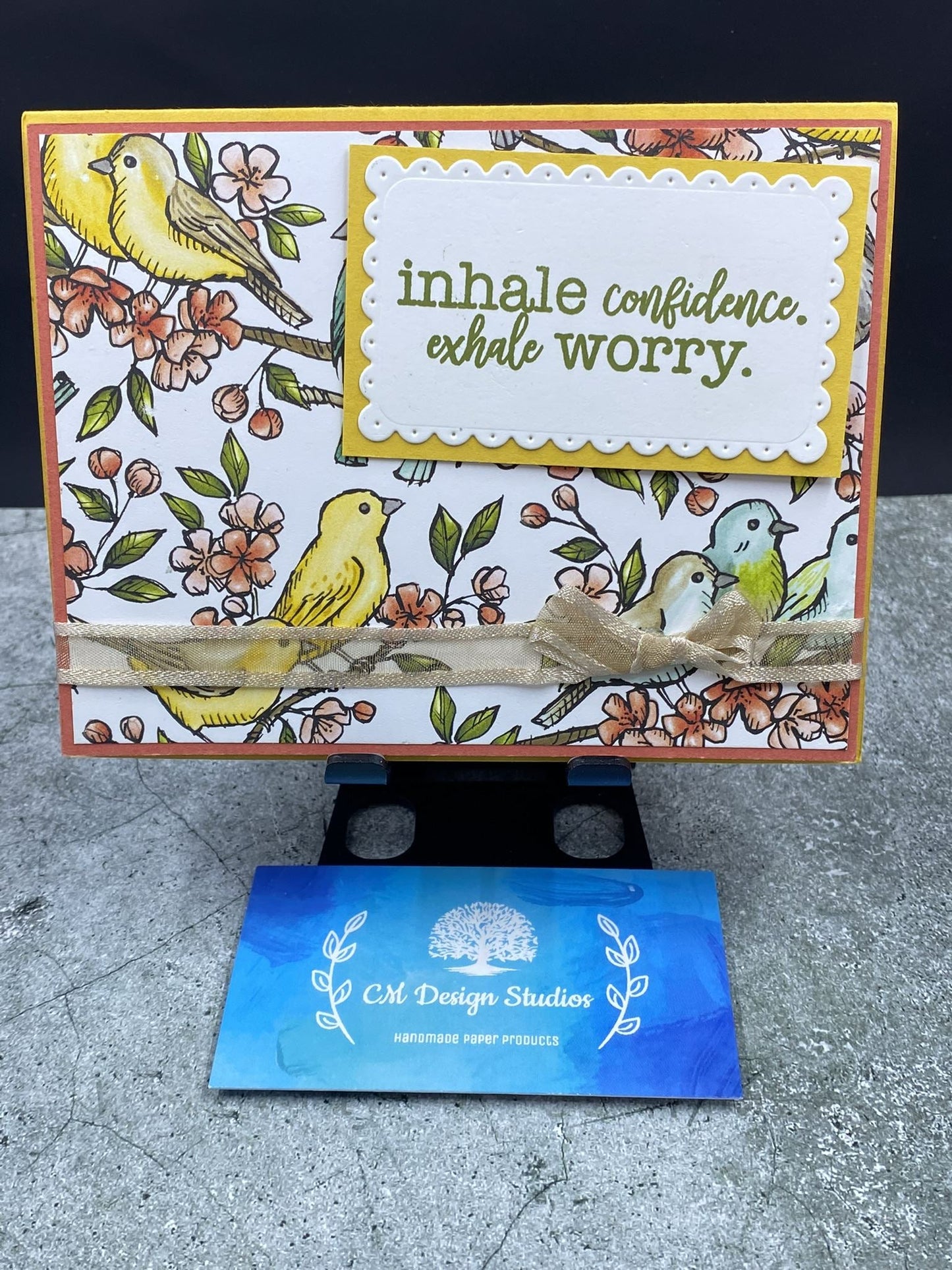 Inhale Confidence. Exhale Worry Bird Card