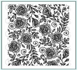 Rose Lace - Rubber Background Stamp