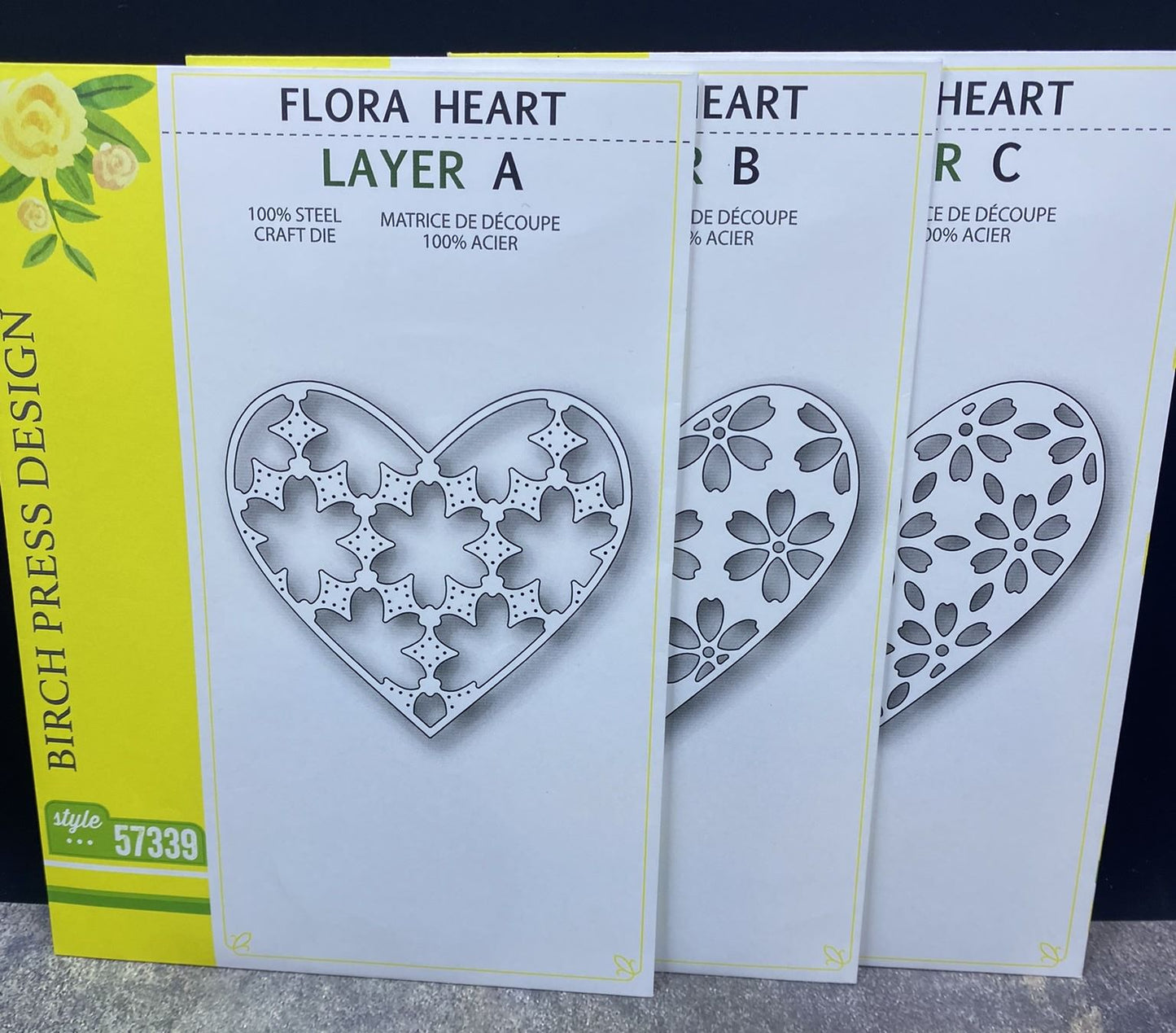 Birch Press Designs - Flora Heart Layers A, B & C