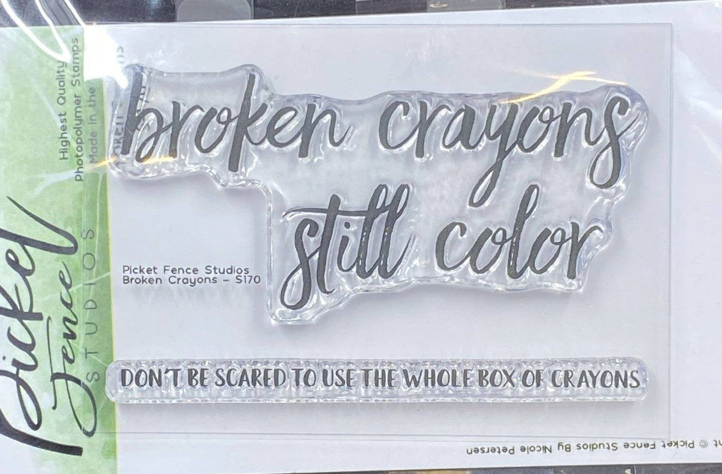 Picket Fence Stamps - Broken Crayons Stamp Set