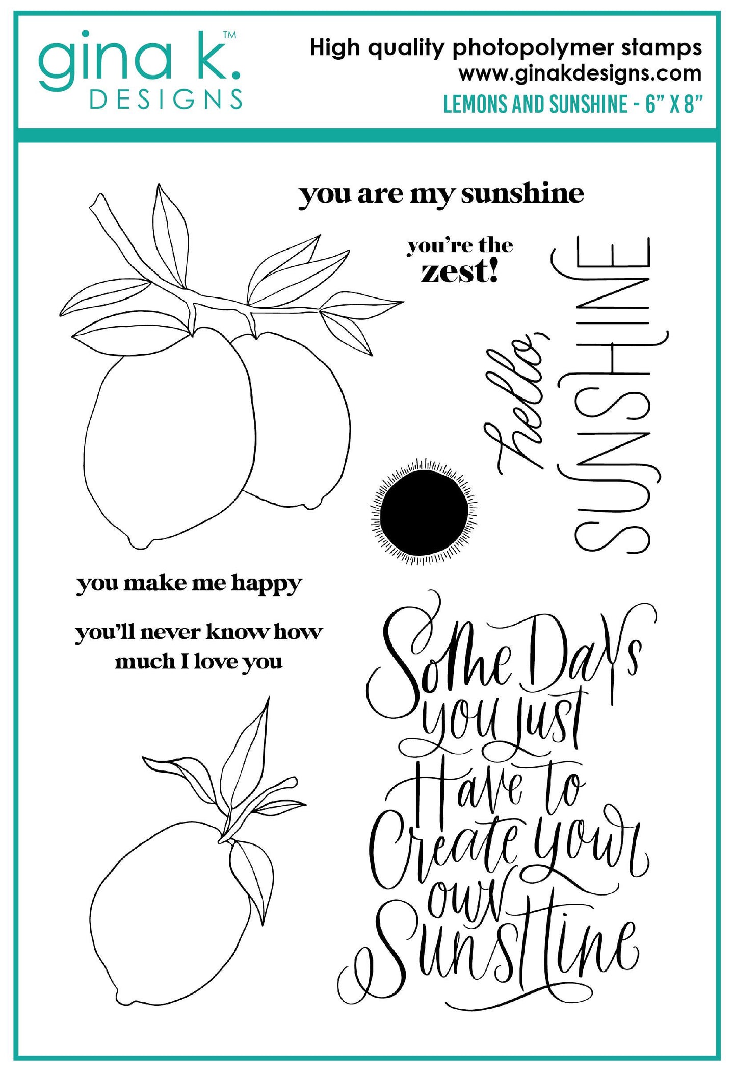Lemons & Sunshine Stamps