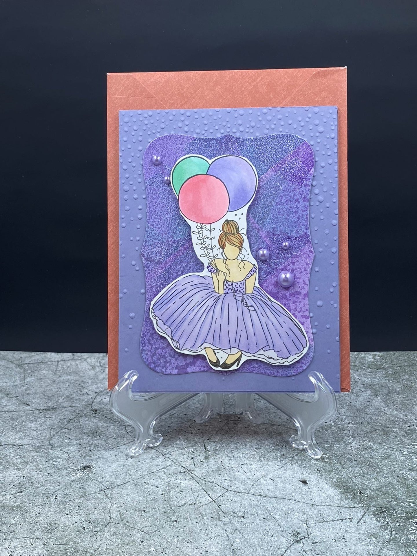 Girl With Balloons - Purples - CM Design Studios