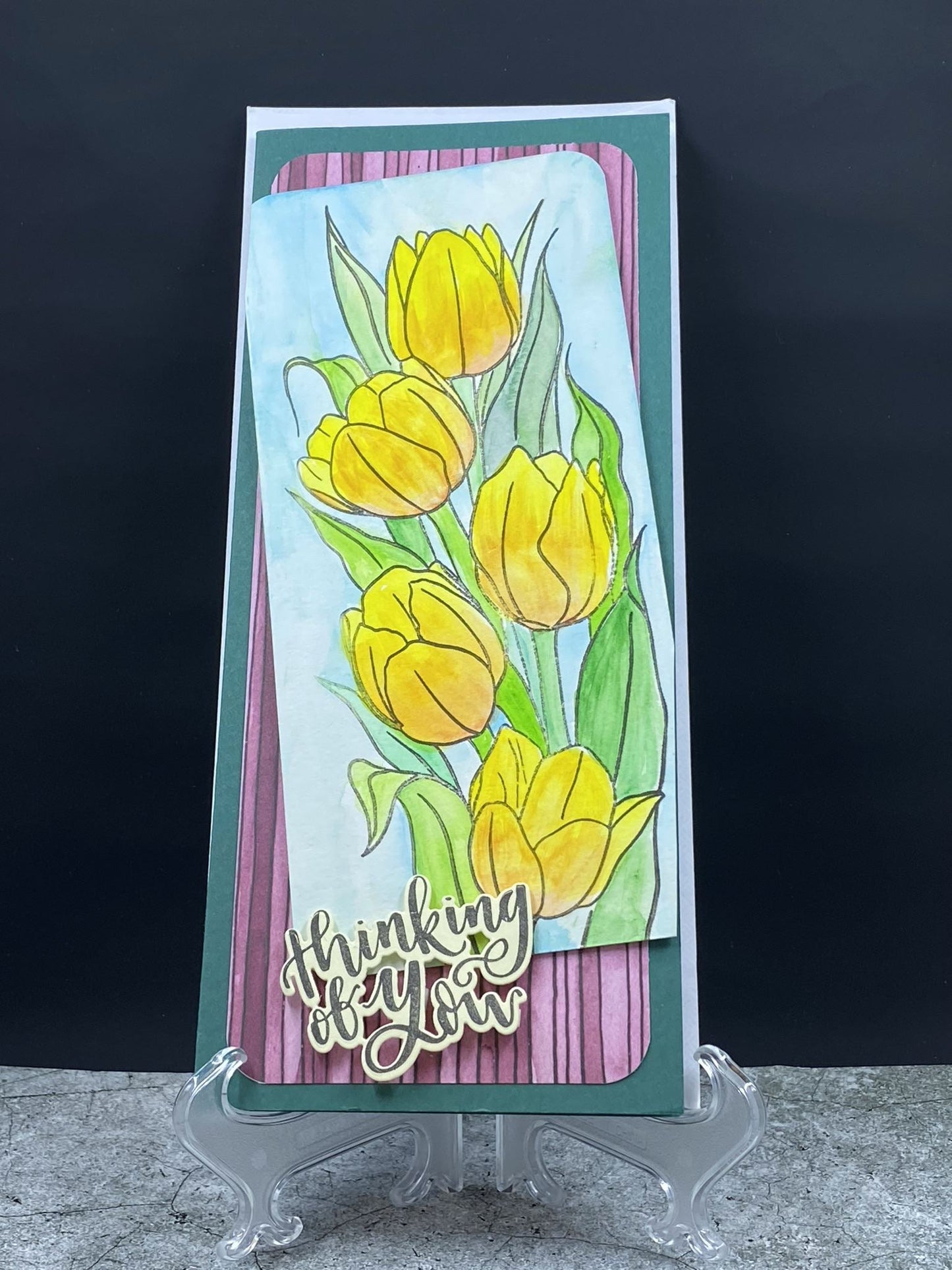 Thinking of You Tulip - Slimline Card - CM Design Studios